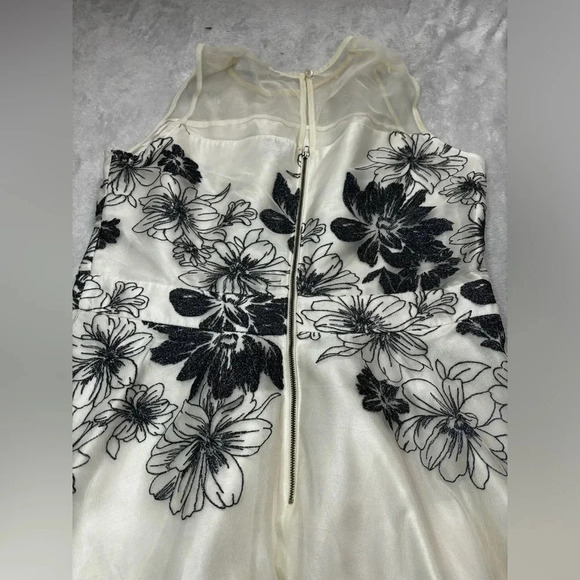 J. Taylor Floral Dress Sleeveless Party Cocktail White Black‎ Size 14 - Picture 6 of 6